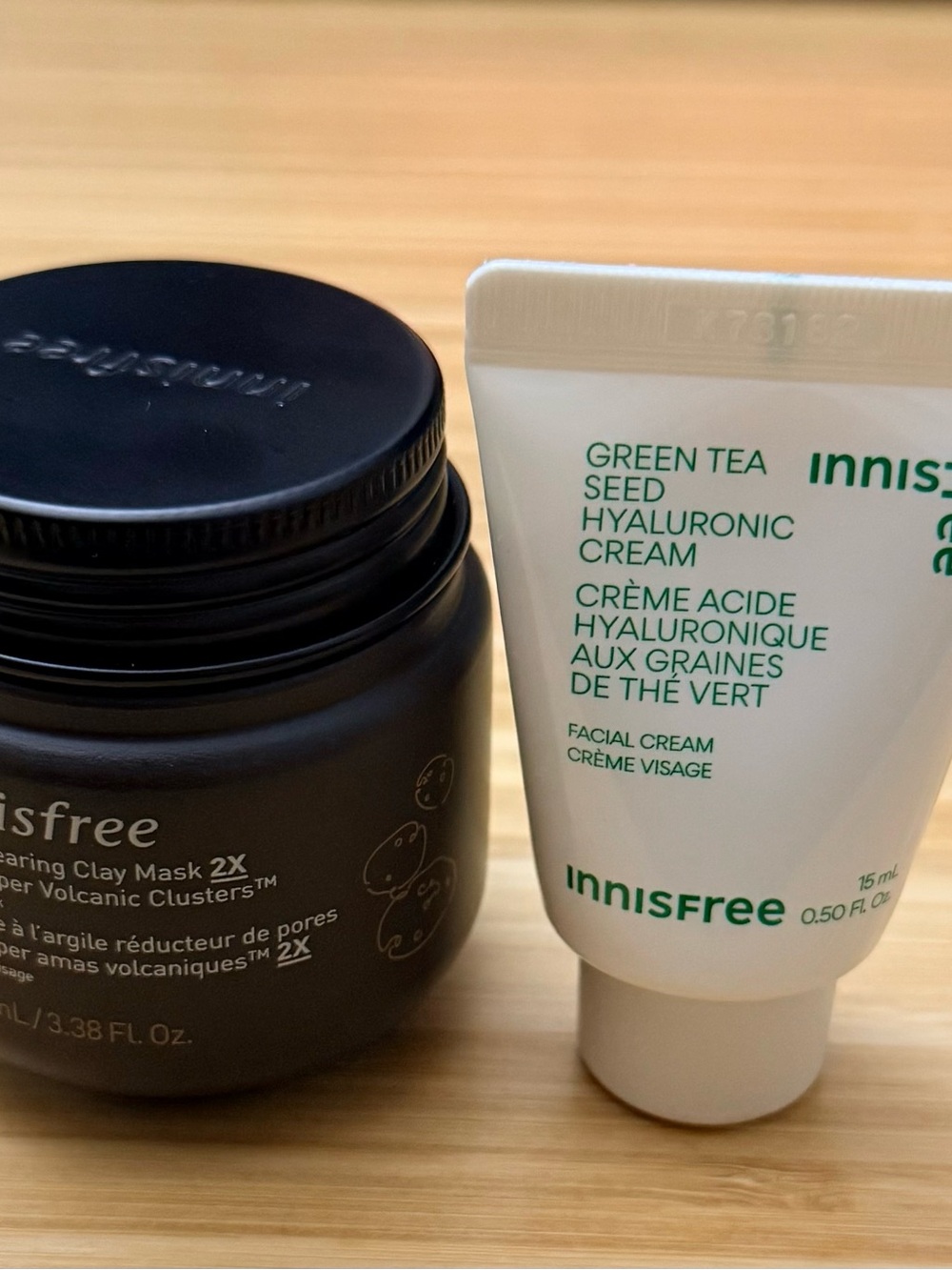 Innisfree | Clay Mask Full Size + Green Tea Cream Mini | 2 Piece Bundle